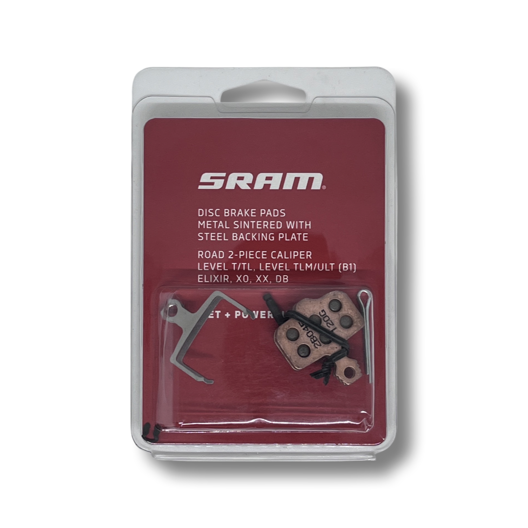 SRAM Disc Brake Pads Metal Sintered w Steel Backing Plate - Wet + Powerful