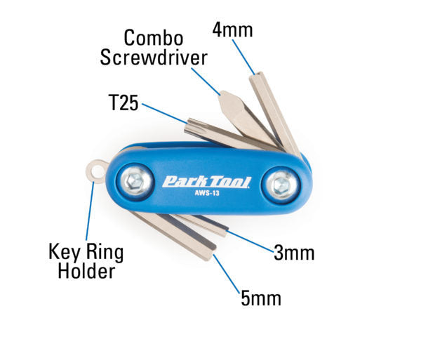 Park Tool AWS-13 Folding Hex/Screwdriver Set