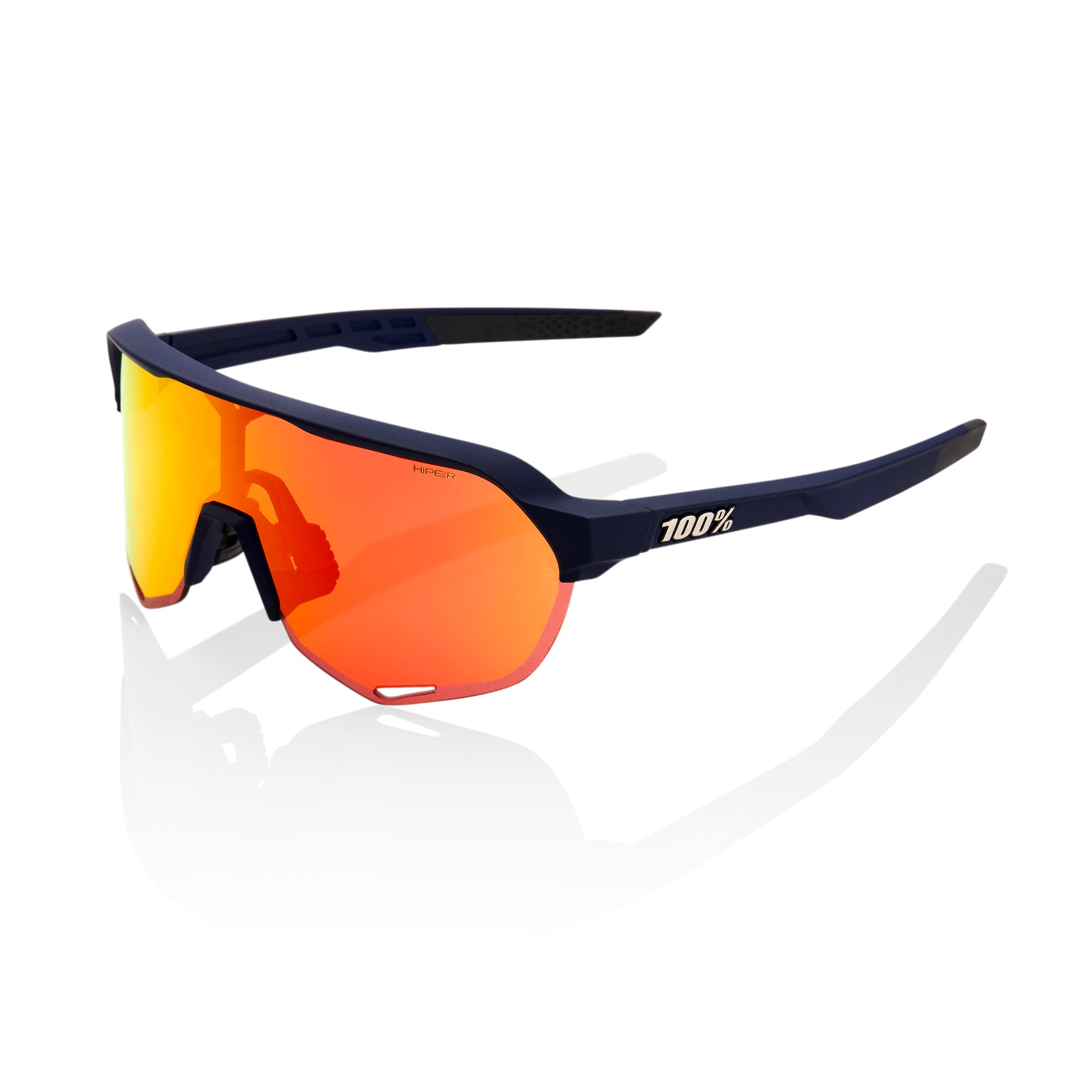 100% S2 Sunglasses Soft Tact Flume HiPER Red Multilayer Mirror Lens