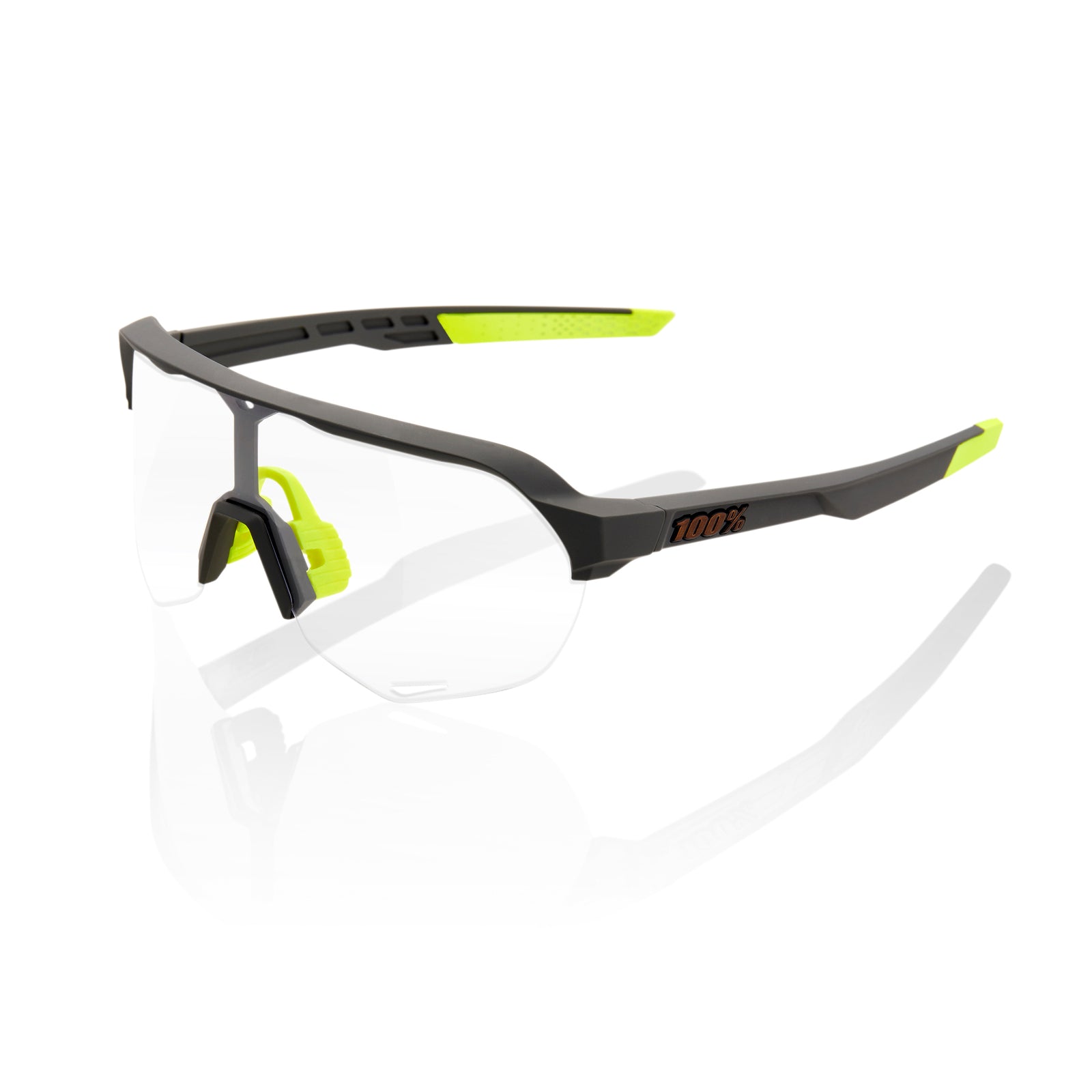 100% S2 Sunglasses Soft Tact Cool Grey Photochromic Lens