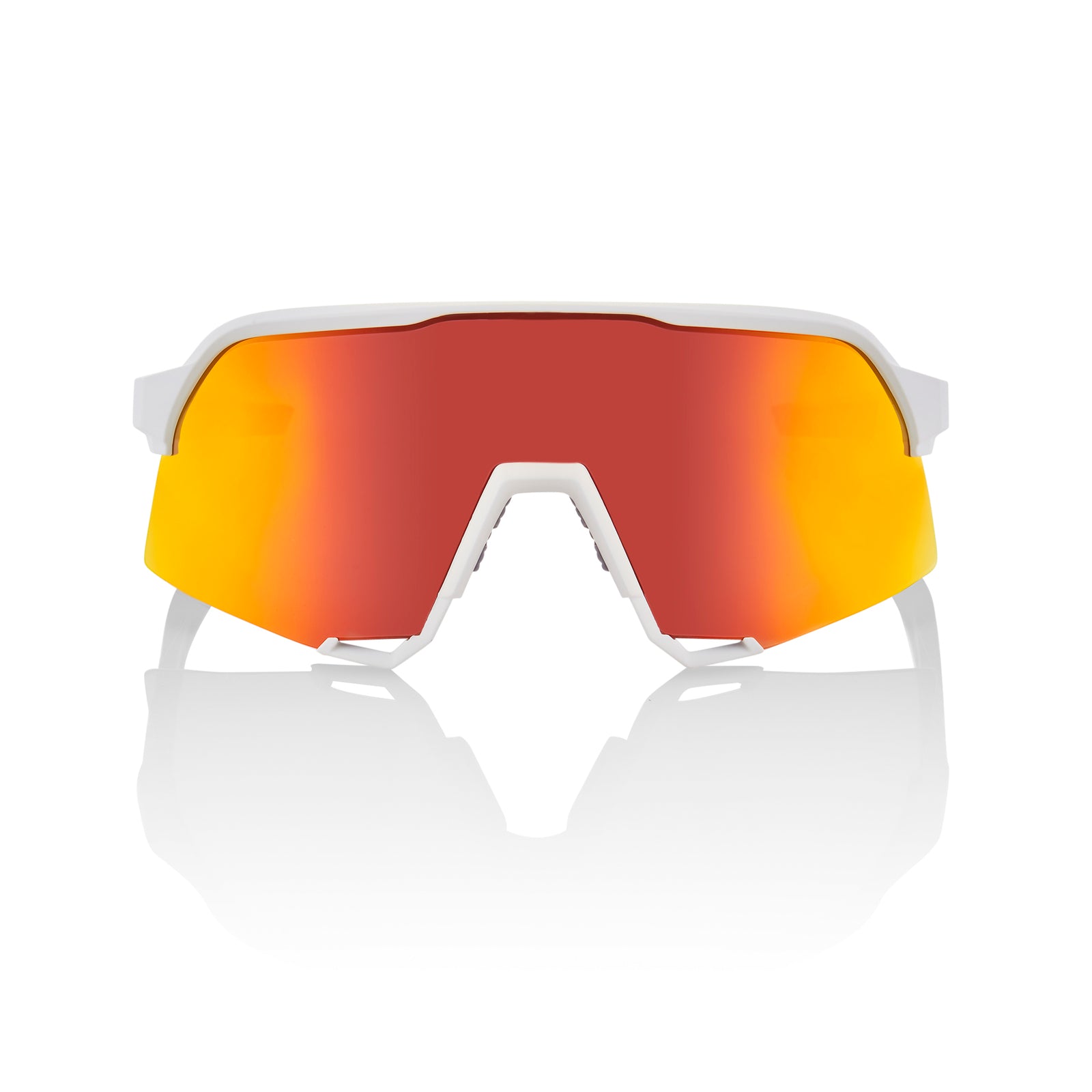 100% S3 Sunglasses White HiPER Red Multilayer Mirror Lens