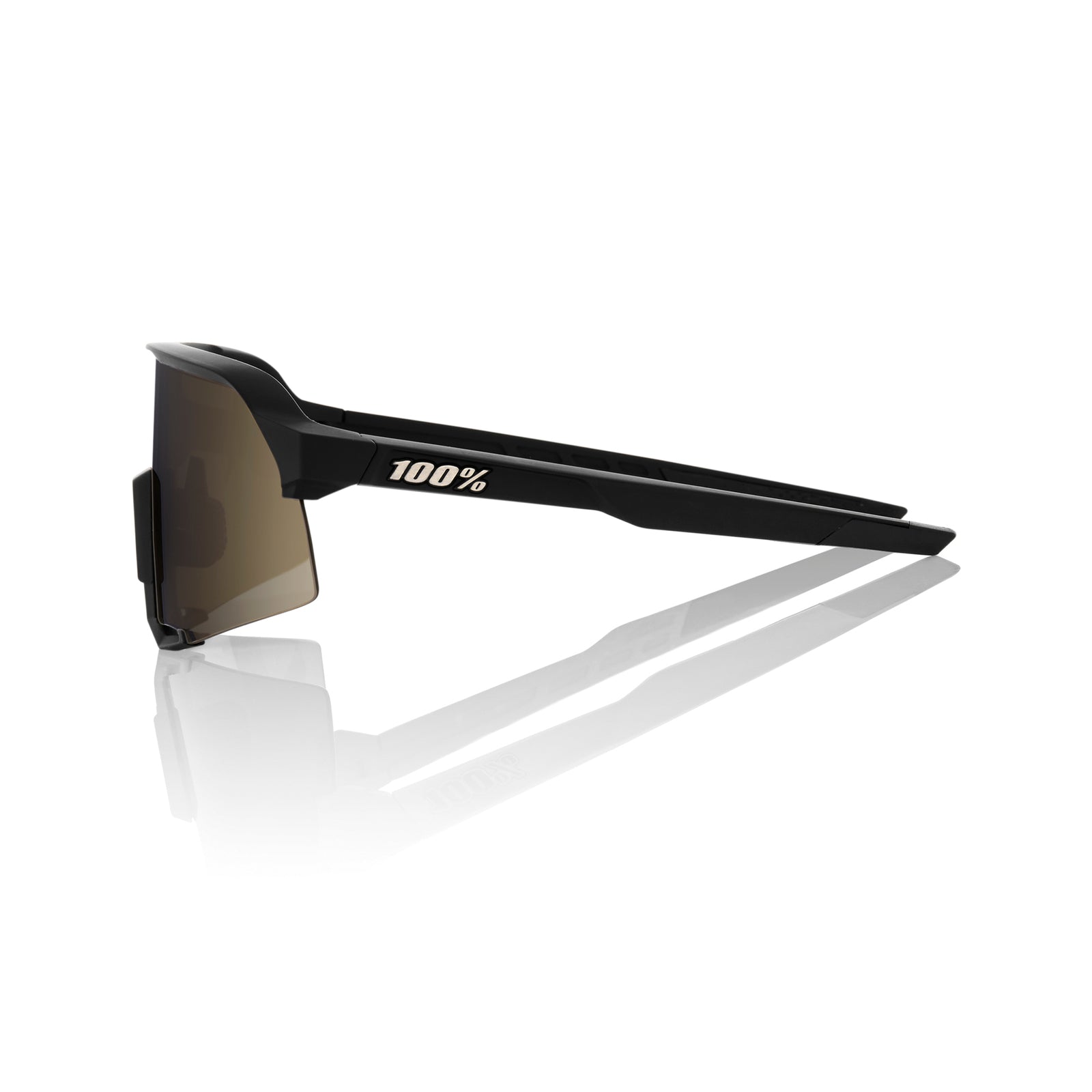 100% S3 Sunglasses Soft Tact Black Soft Gold Lens