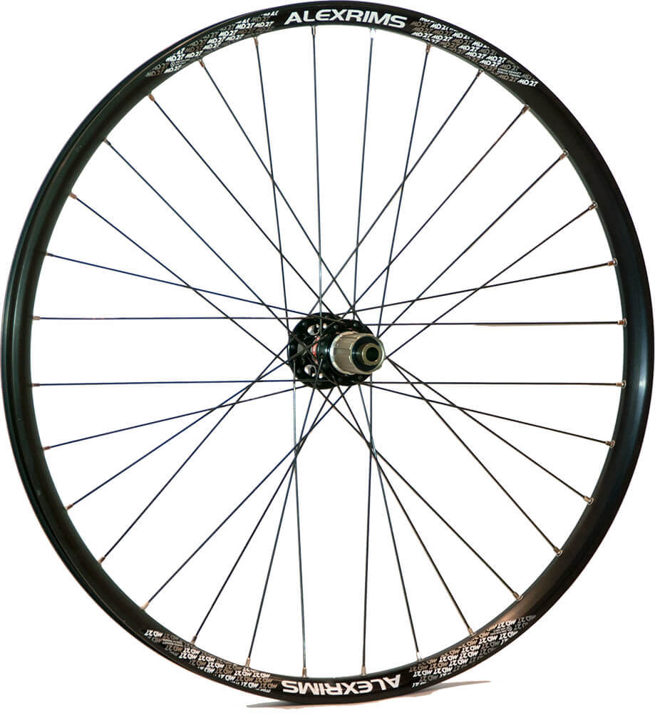 WHEEL 29er/700c Alex MD-27 D/W Eyeleted D/s Rim, 8/11 Speed Novatec 12mm x 142 Through Axle 6 Bolt Disc Hub, Mach 1 Spokes, REAR. ALL BLACK