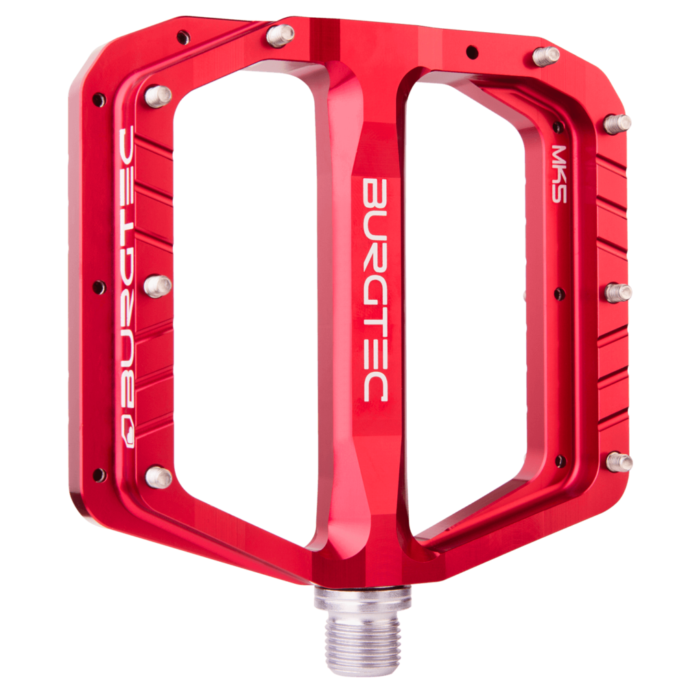 Burgtec Penthouse MK5 Steel Flat Pedals Race Red