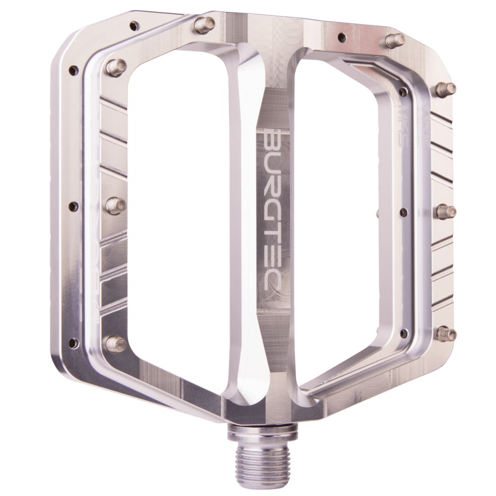 Burgtec Penthouse MK5 Steel Flat Pedals Rhodium Silver