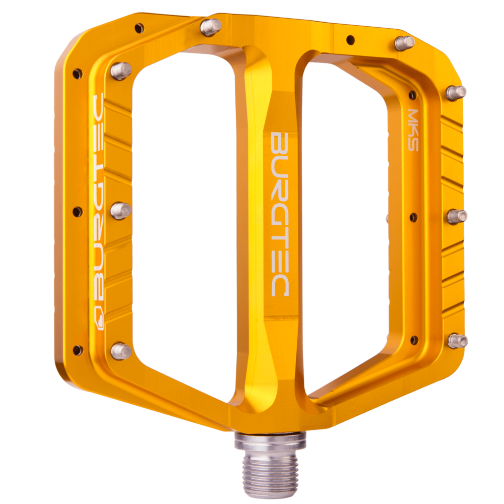 Burgtec Penthouse MK5 Steel Flat Pedals Bullion Gold
