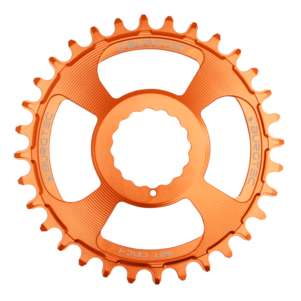 Burgtec Thick-Thin Chainring Race Face Cinch Direct Mount 30T Iron Bro Orange