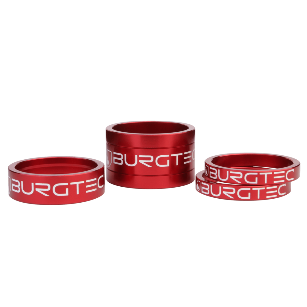 Burgtec Stem Spacer Kit (5mm x 2, 10mm, 20mm) Race Red