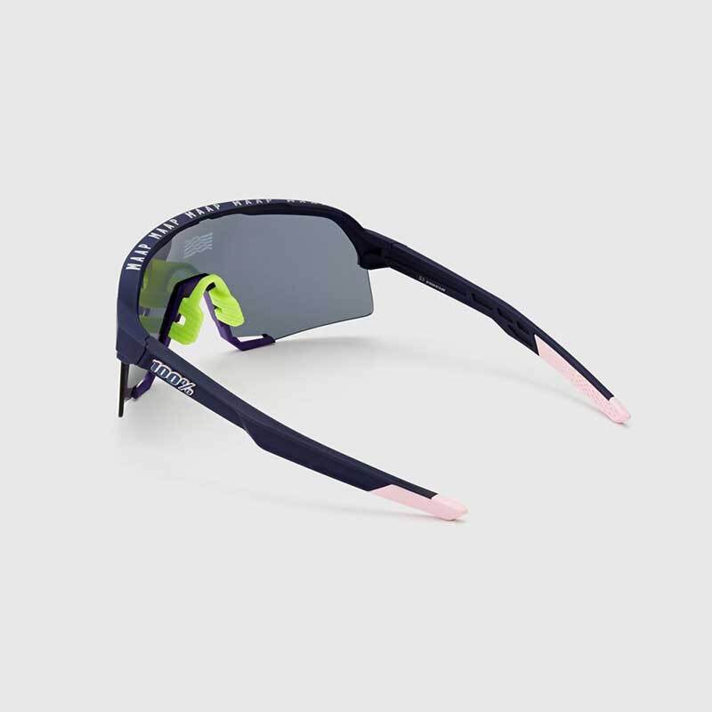 100% S3 MAAP Soft Tact Navy - Soft Gold Mirror Lens Sunglasses