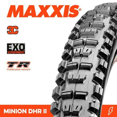 Maxxis Minion DHR II 26 x 2.4 WT 3C Terra EXO TR Folding Tyre