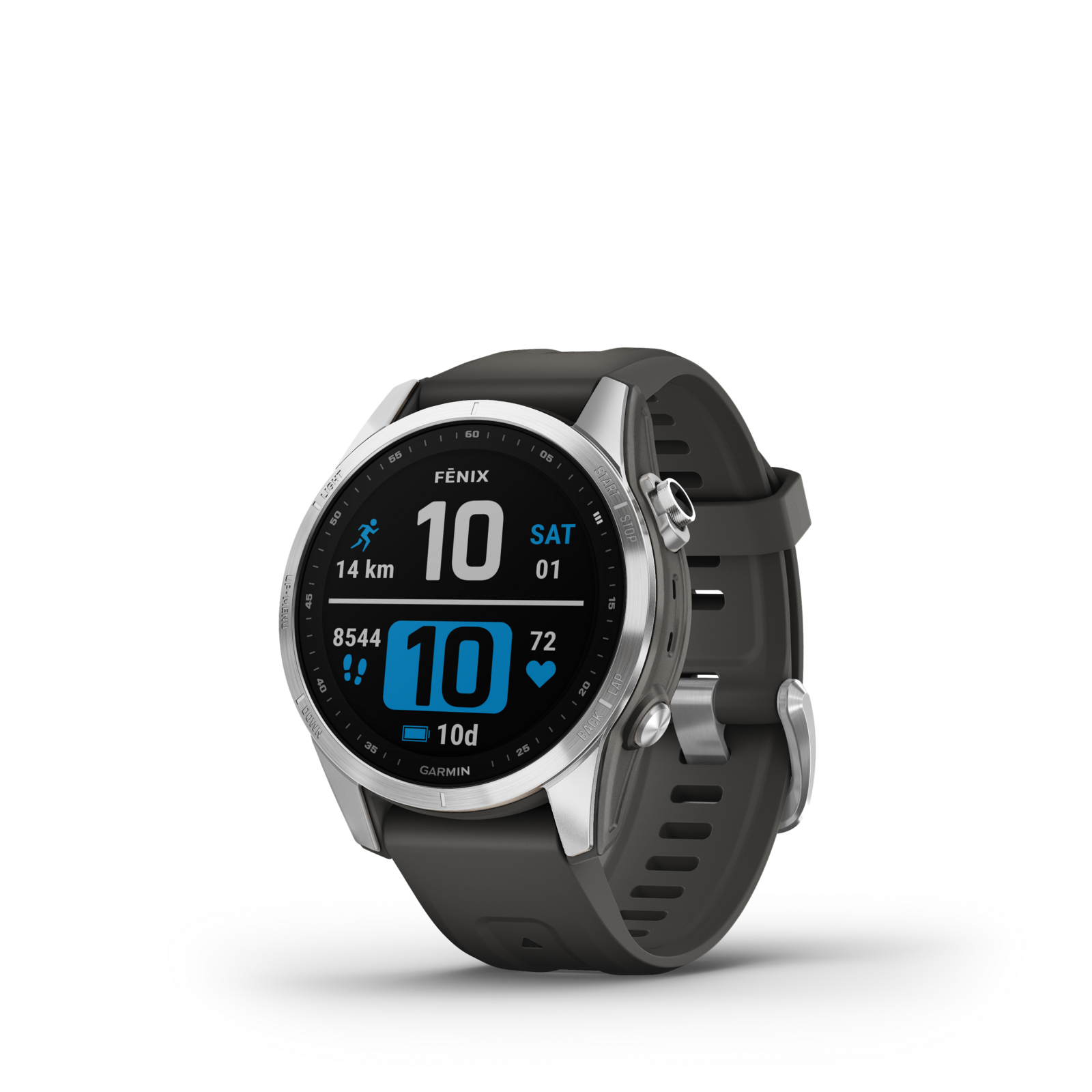 Garmin F?nix 7S Multisport GPS Watch [Colour: Silver/Graphite Band]