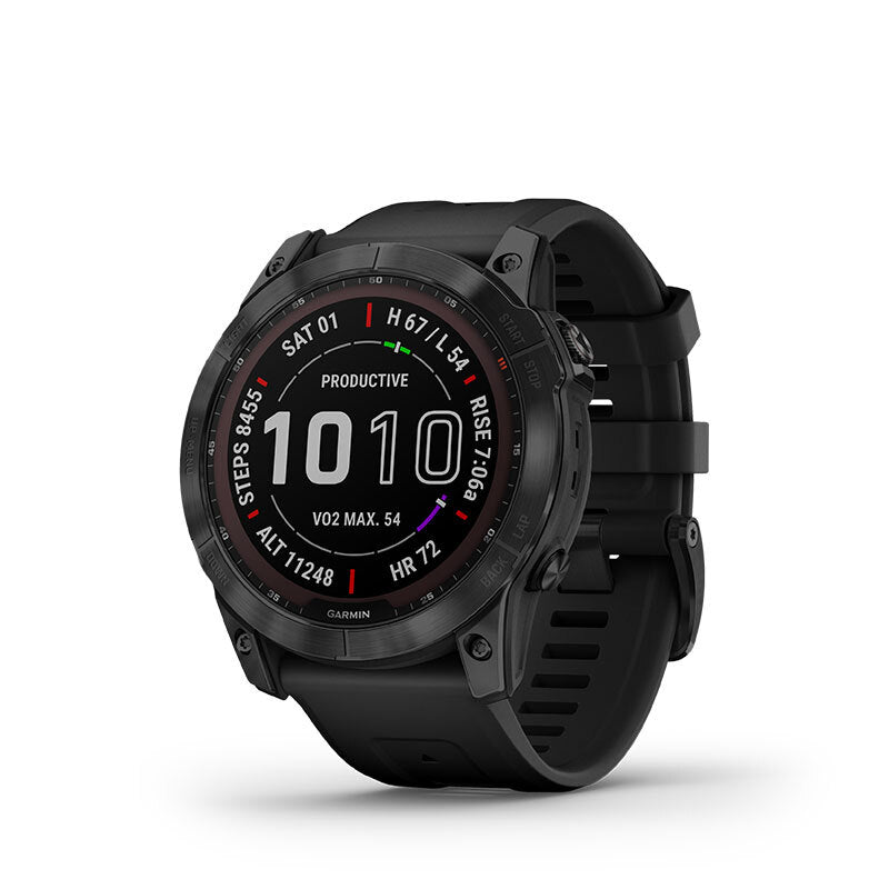 Garmin Fēnix 7X Sapphire Solar Multisport GPS Watch [Colour: Black DLC Titanium w/Black Band]