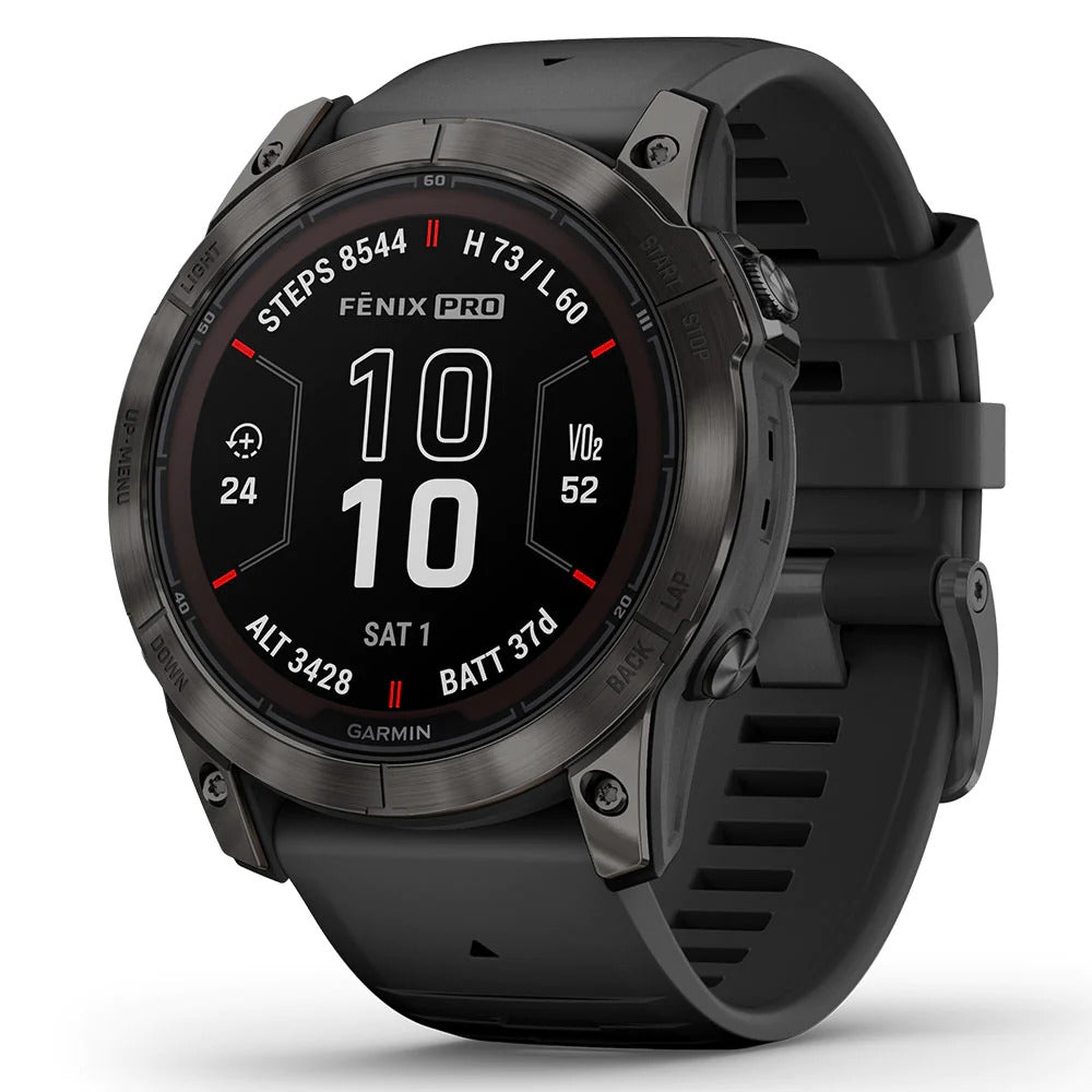 Garmin Fēnix 7X Pro Sapphire Solar [Colour: Carbon Gray DLC Titanium w/Black Band]