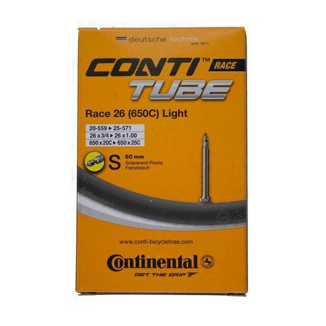 Continental Conti Race 26 Tube (650C) Light Long Valve [Size: 650x20-25C] [Valve Length: 60mm]