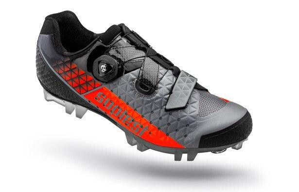 Suplest Edge 3 Cross Country Performance Carbon MTB Shoes - Black/Grey/Orange [Size: 44.5]