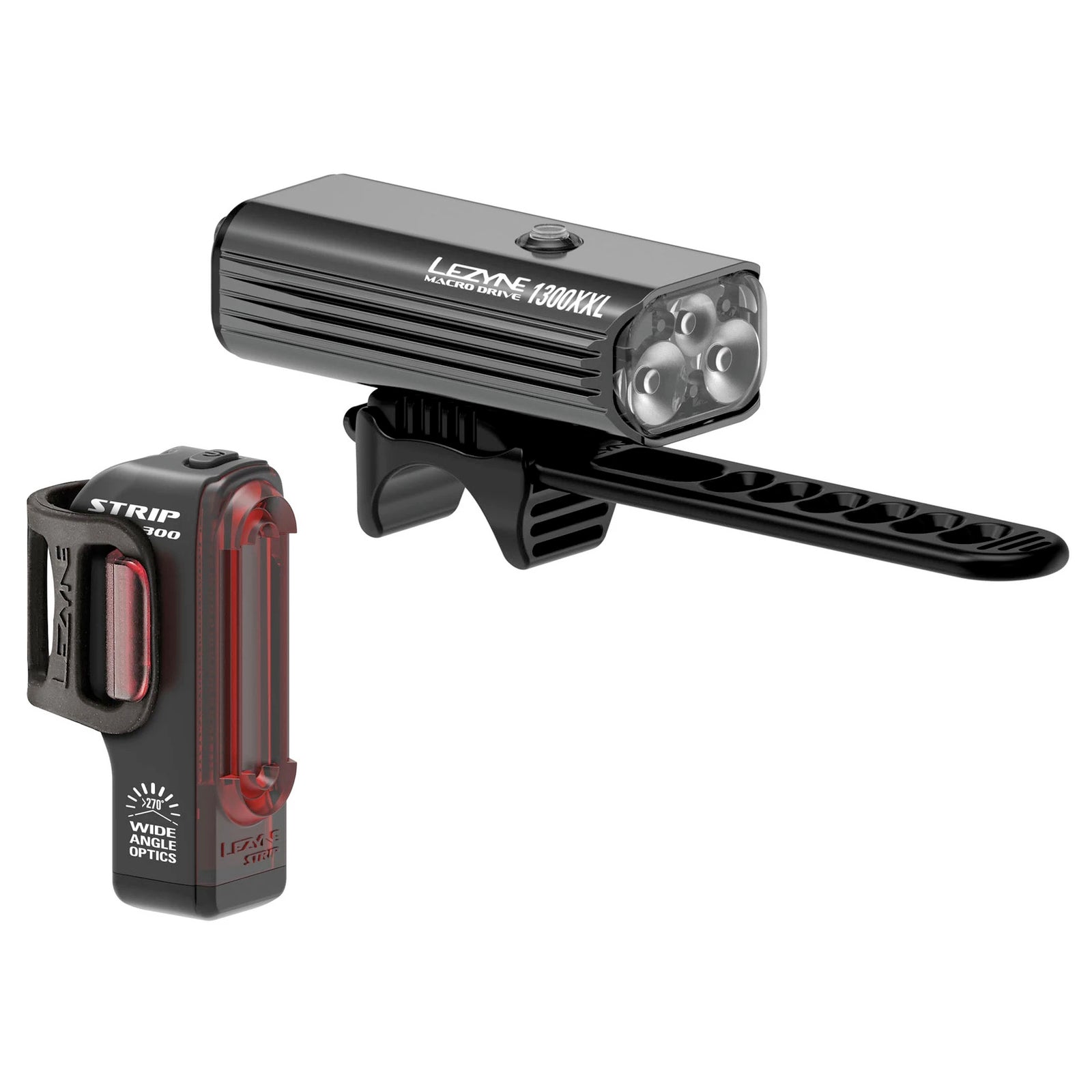 Lezyne Macro 1300XXL & Strip Pro 300 Drive Pair Bike Light Set