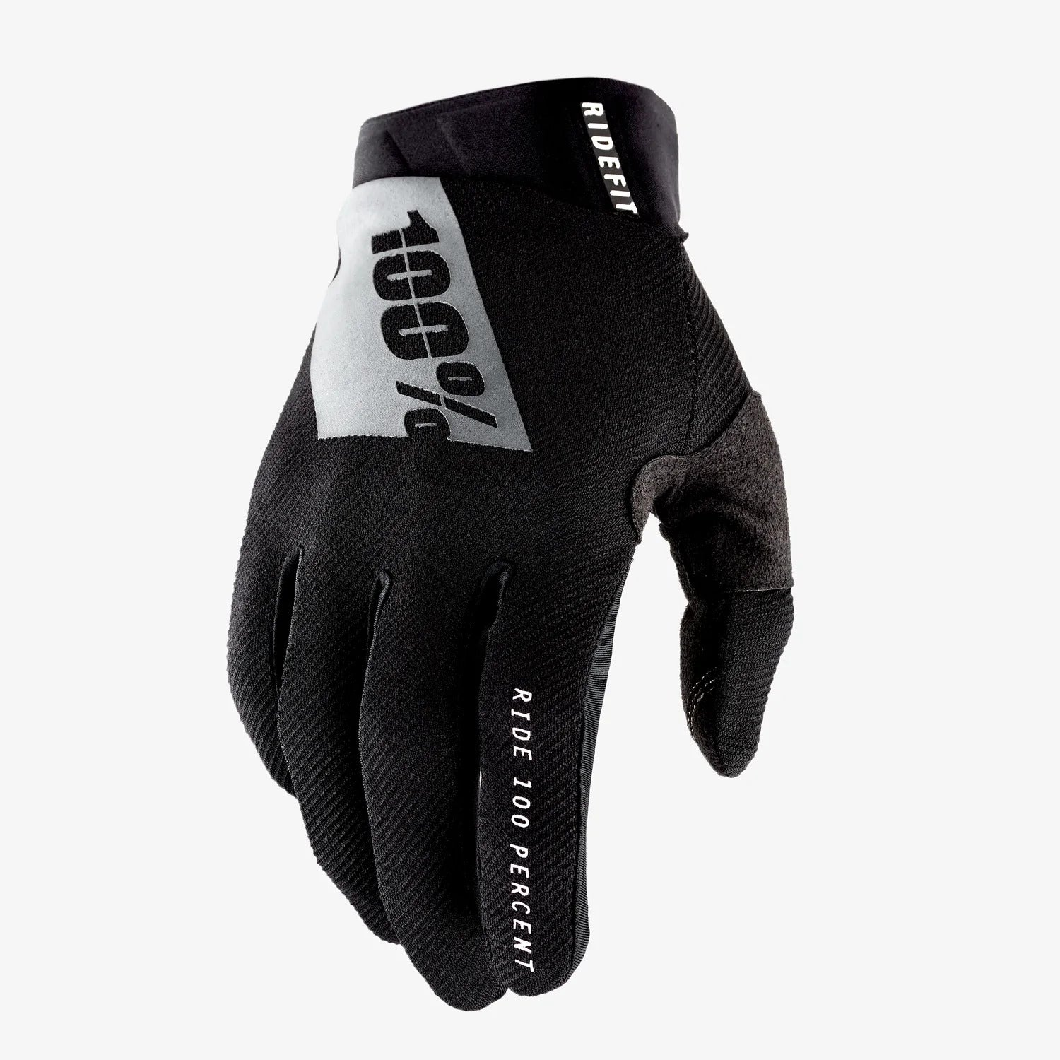 100% Ridefit MTB Gloves Black [Size: L]