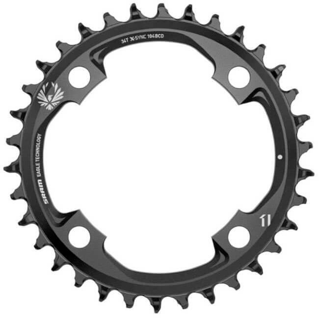 Sram X-Sync Eagle 104BCD 34T MTB Round Chainring - Black