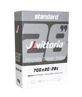Vittoria Standard Bicycle Inner Tube w Removable Valve Core [Size: 700 x 20-28C] [Valve Type: Presta] [Valve Size: 48mm] 