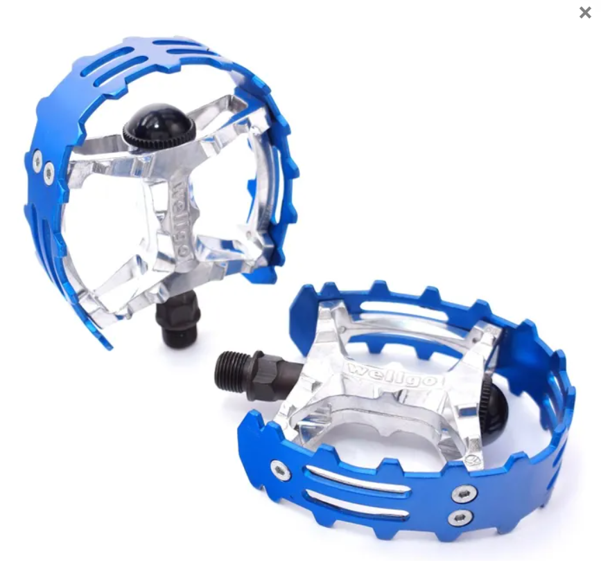 Wellgo XC-II Bear Trap Alloy BMX Pedals - 1/2" Cromoly Axle [Colour: Blue]