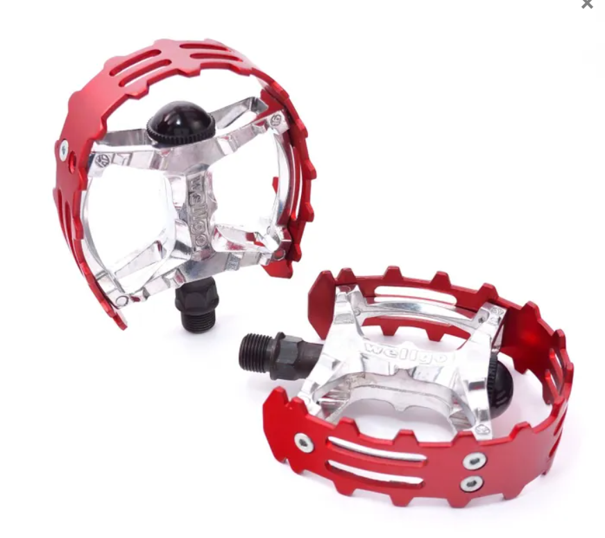 Wellgo XC-II Bear Trap Alloy BMX Pedals - 1/2" Cromoly Axle [Colour: Red]