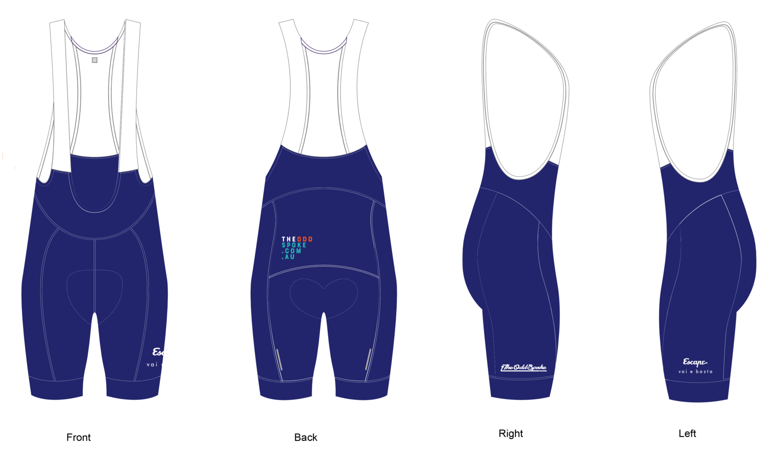 2020 TOS Shop Kit Escape Male Bib [Size: S] [Colour: Navy]