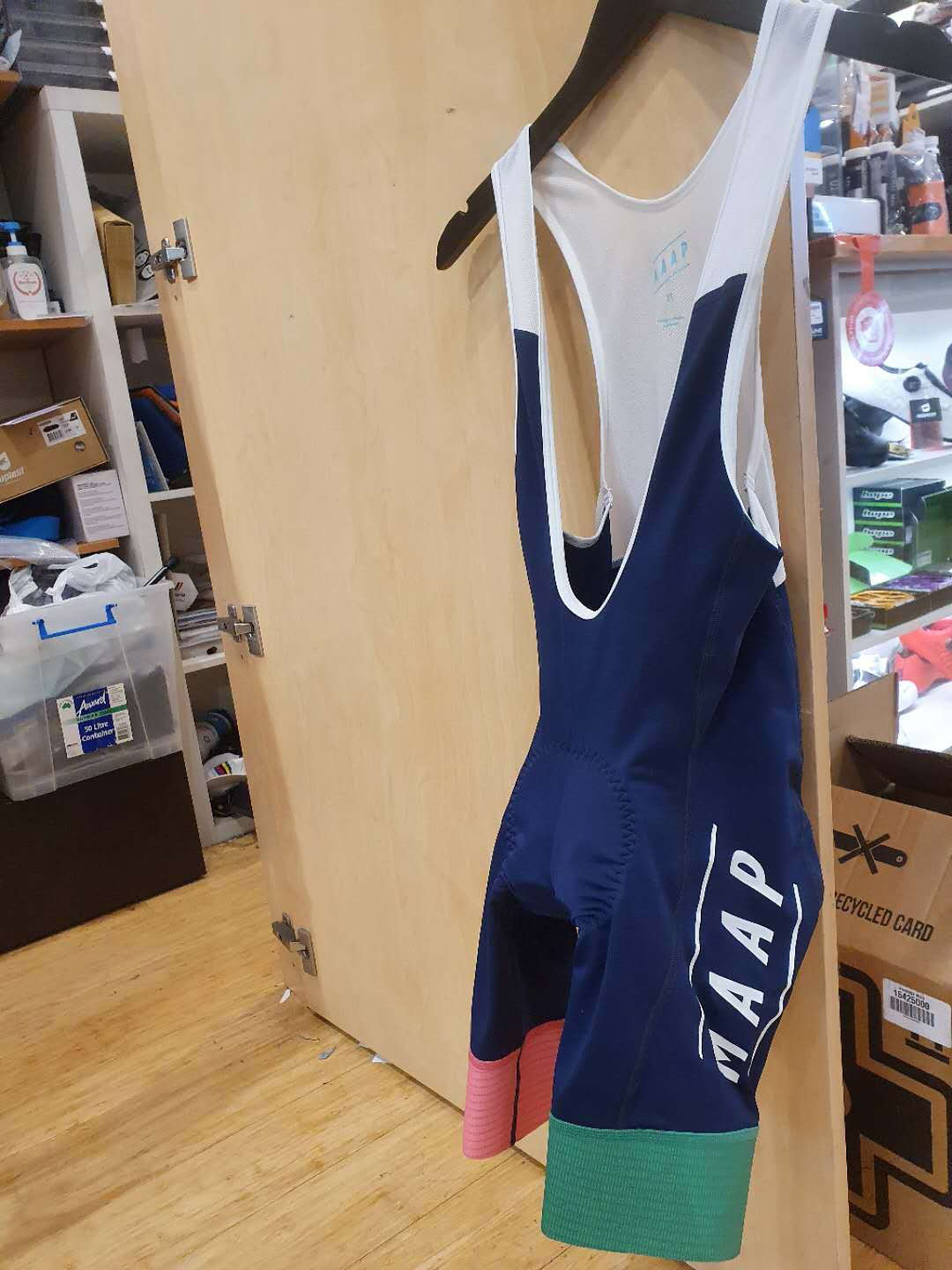 Maap Team Bib Short 1.0 Navy/Pink/Green [Size: XS]