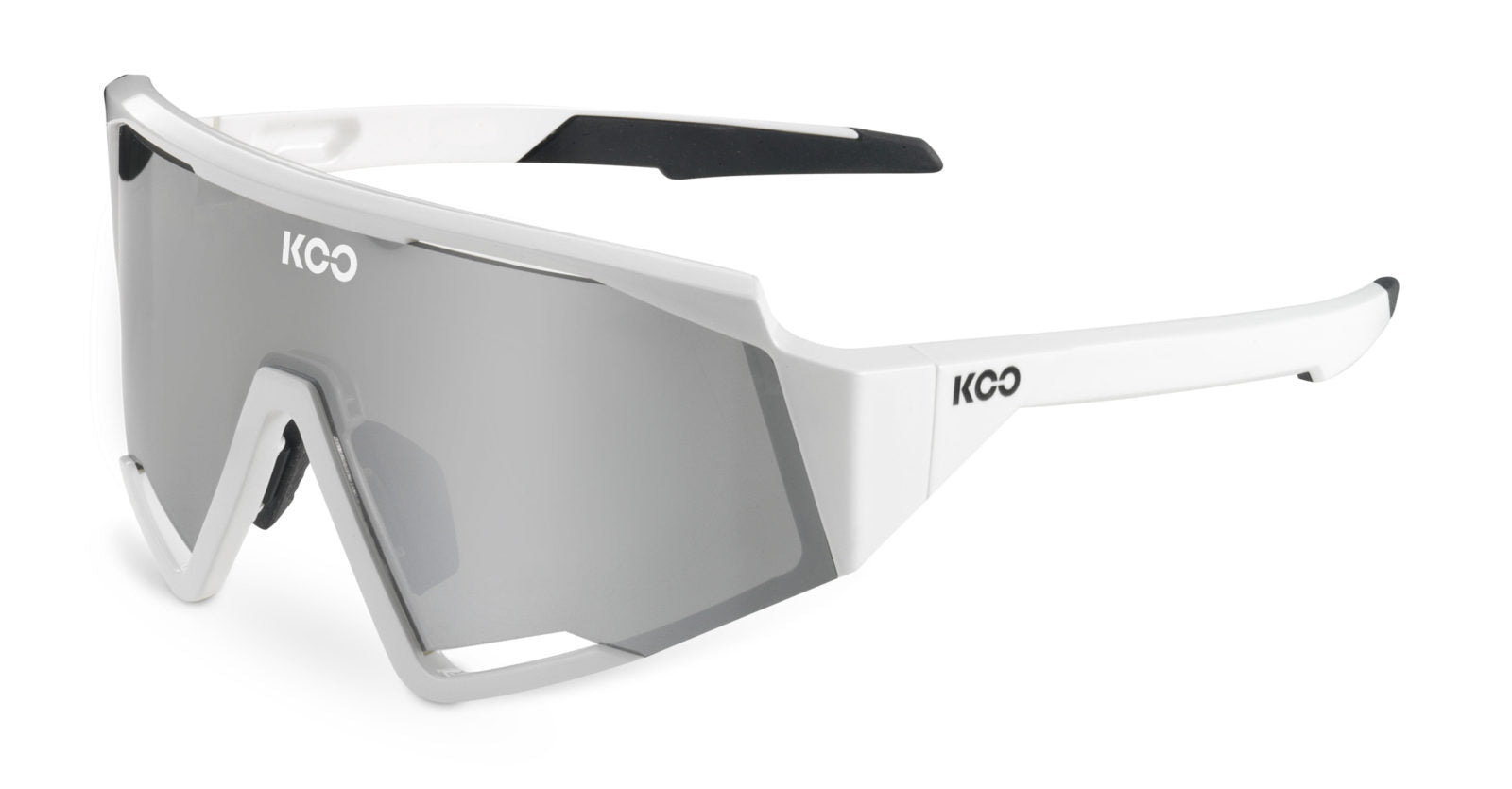 KOO Spectro Sunglasses - White Silver - Silver Mirror Lense [Size: Large]