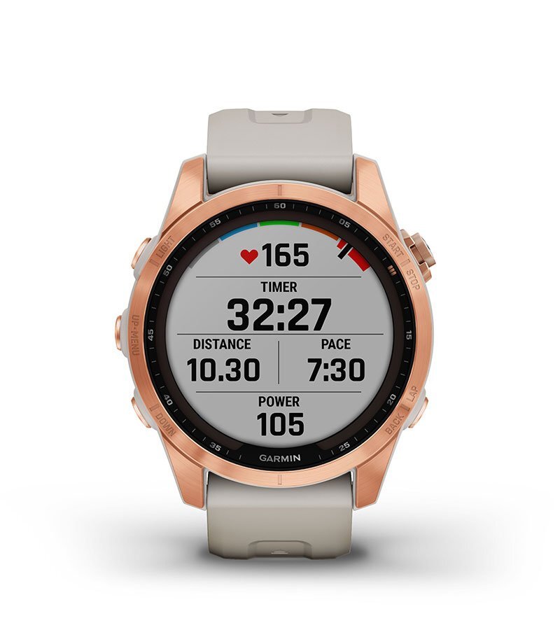 Garmin Fēnix 7S Solar Multisport GPS Watch [Colour: Rose Gold/White Sand Band]