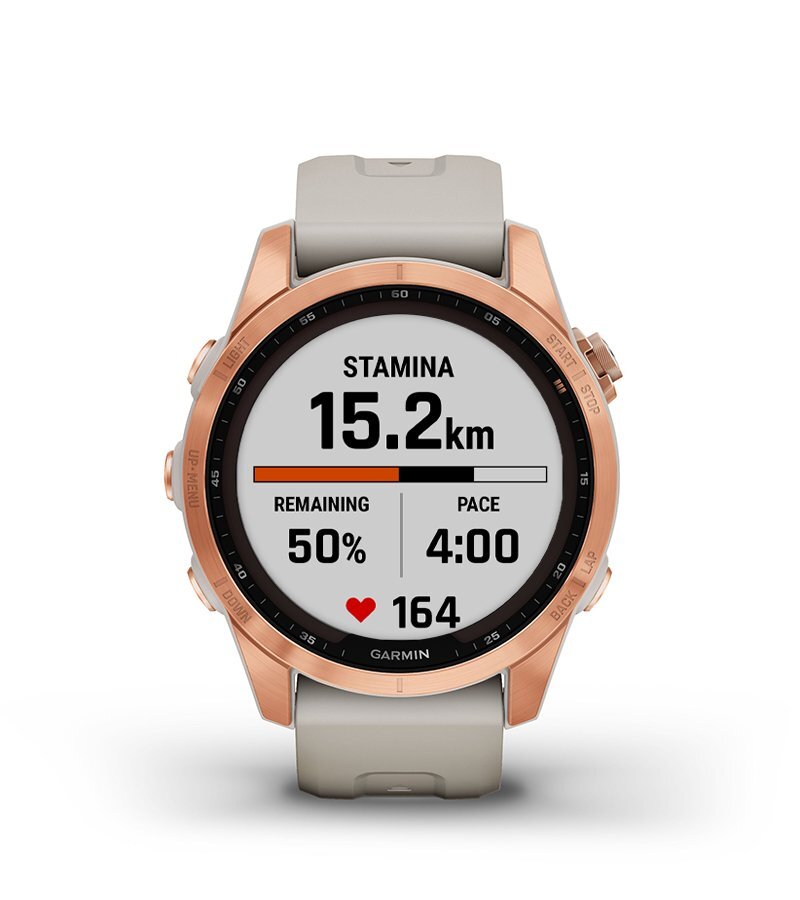 Garmin Fēnix 7S Solar Multisport GPS Watch [Colour: Rose Gold/White Sand Band]