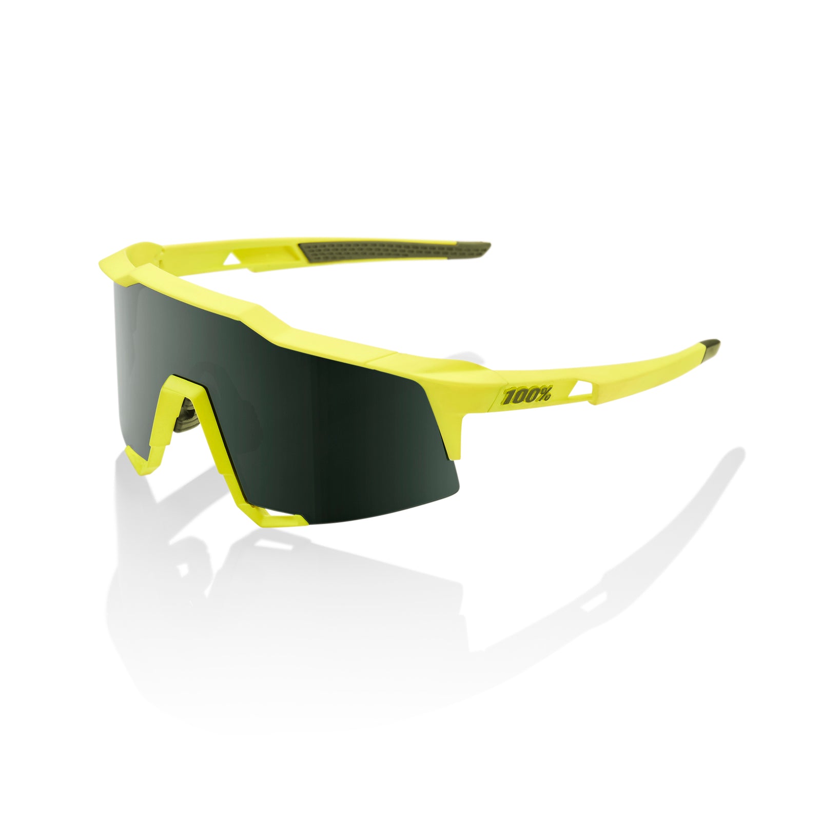 100% Speedcraft Sunglasses Soft Tact Banana Grey Green Lens