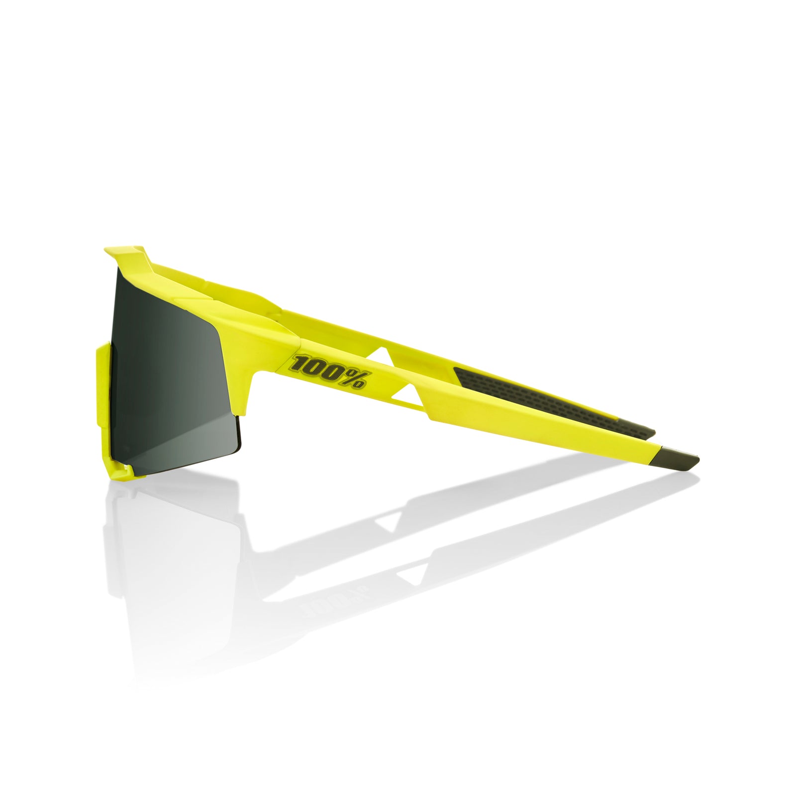 100% Speedcraft Sunglasses Soft Tact Banana Grey Green Lens