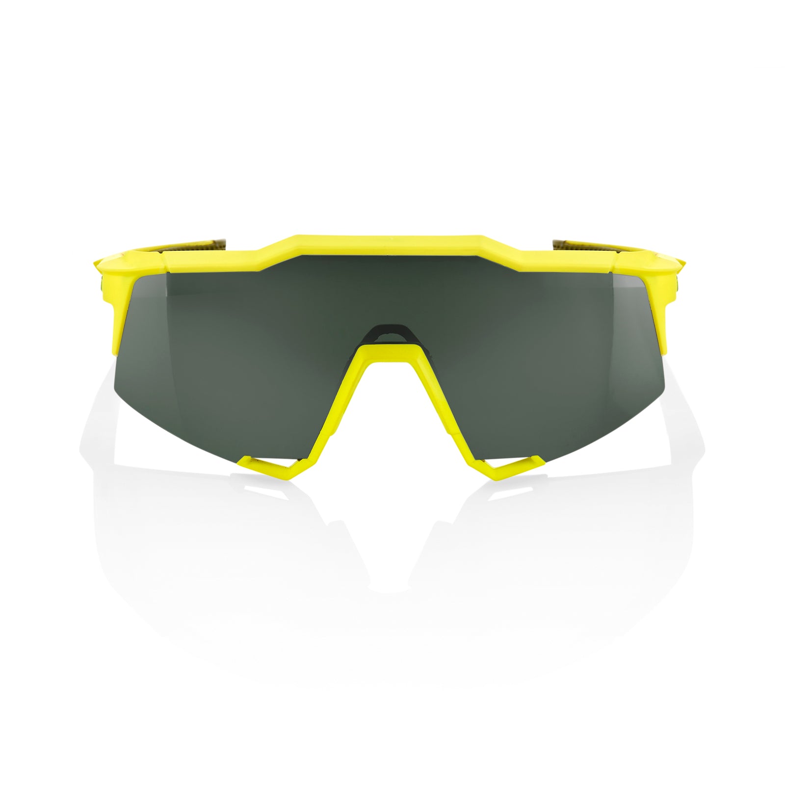 100% Speedcraft Sunglasses Soft Tact Banana Grey Green Lens
