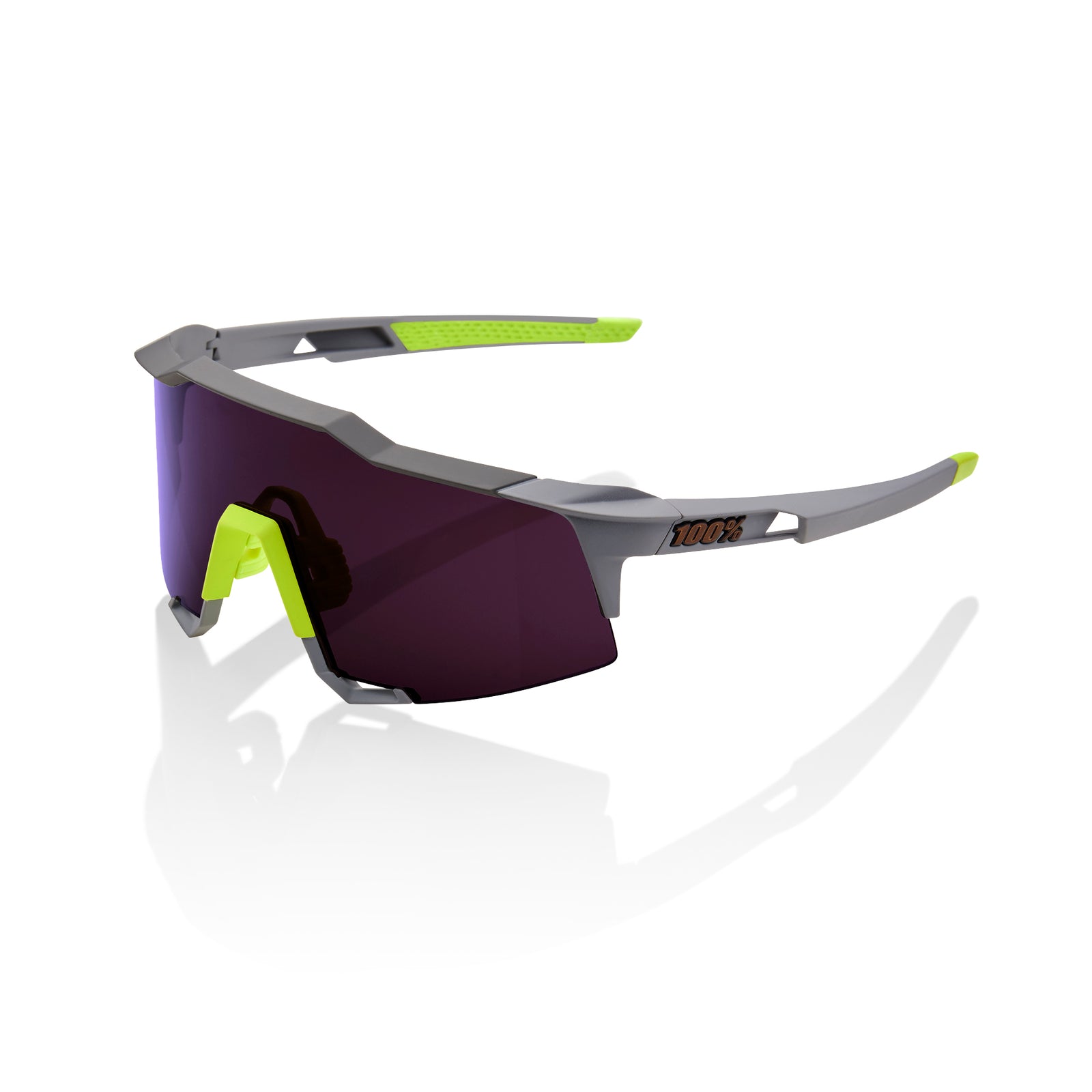 100% Speedcraft Sunglasses Soft Tact Midnight Mauve Purple Lens