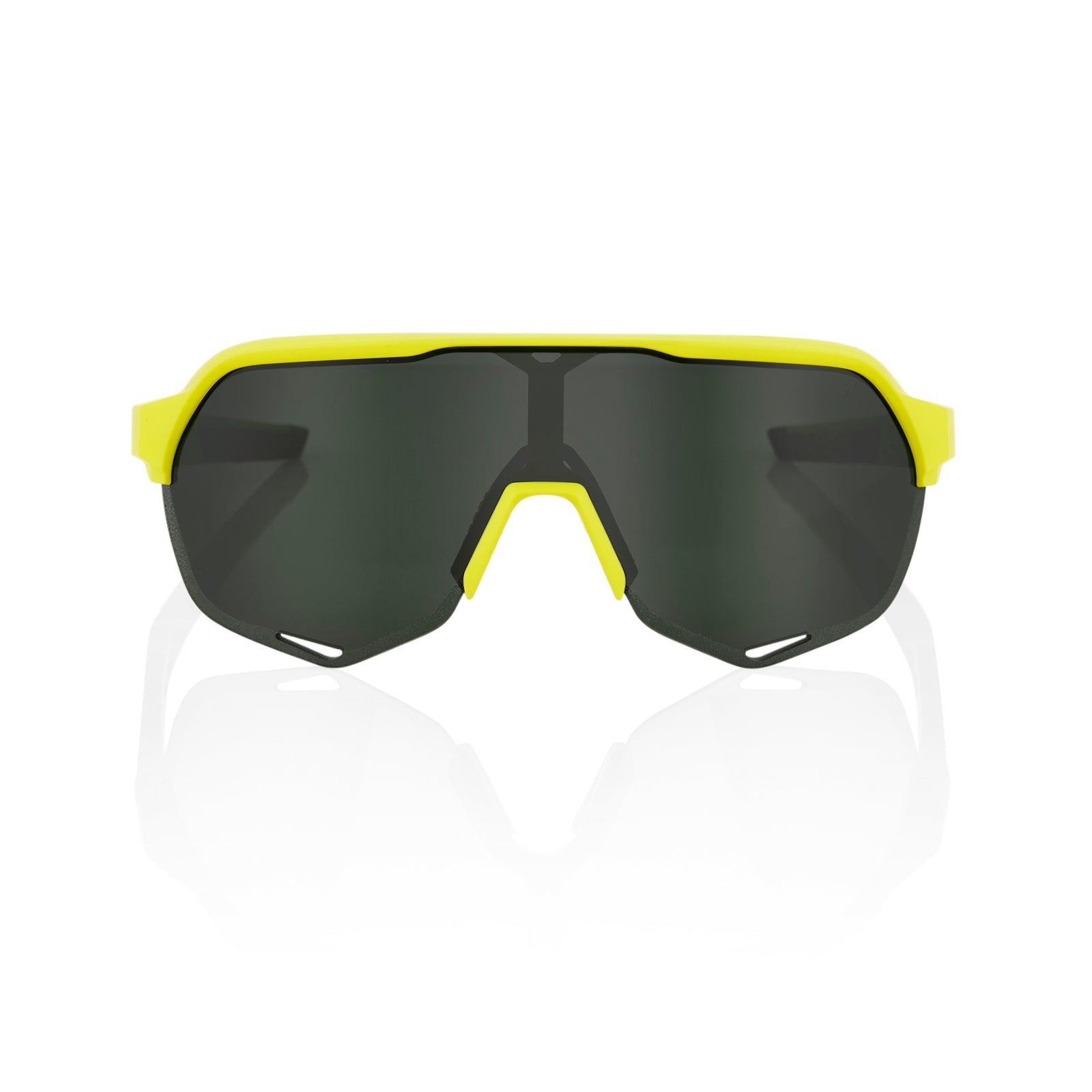 100% S2 Sunglasses Soft Tact Banana Grey Green Lens