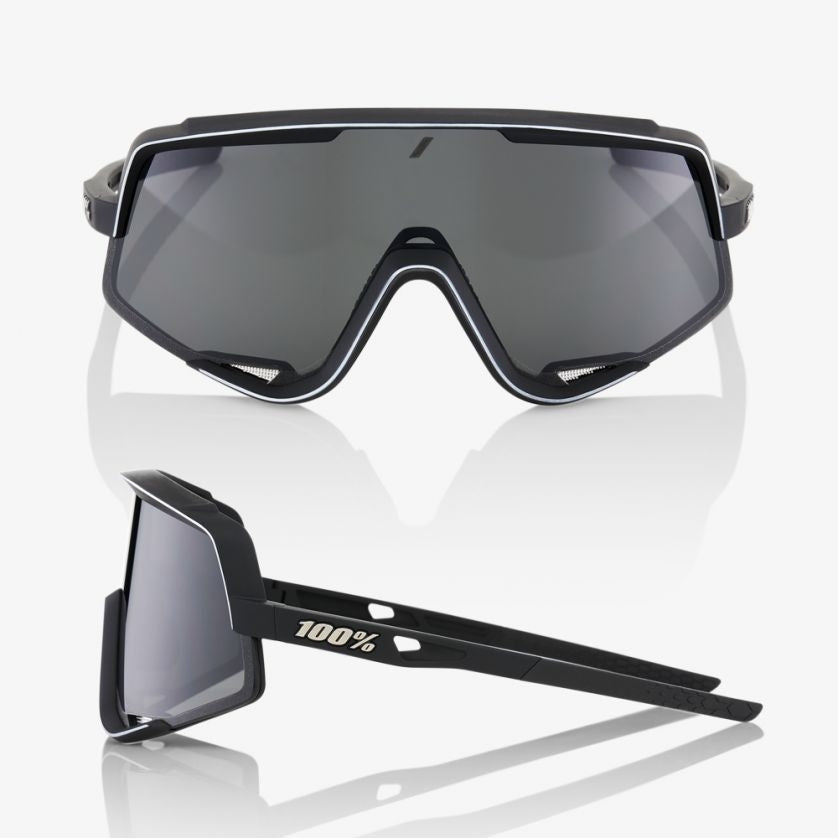 100% Glendale Sunglasses Soft Tact Black Smoke Lens