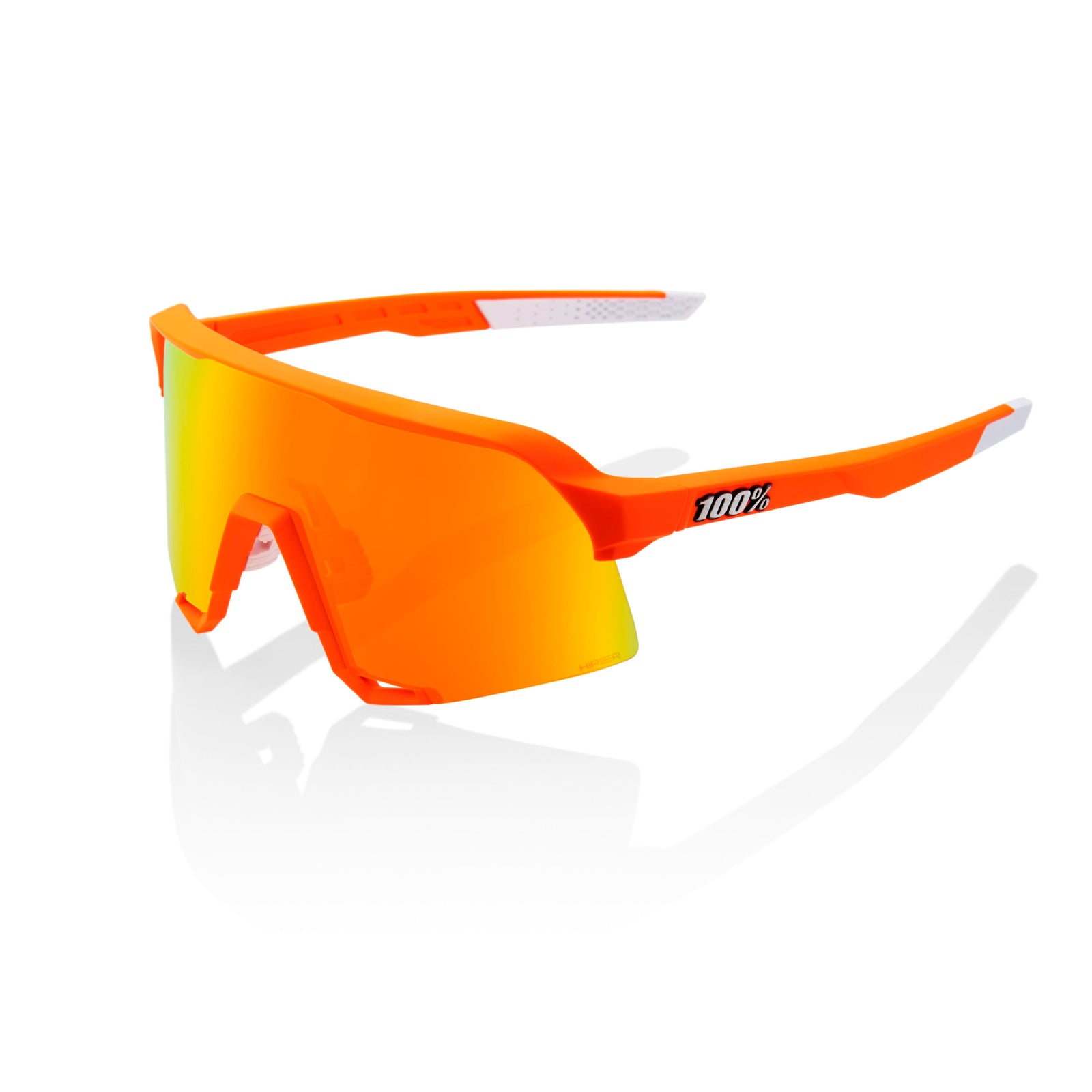 100% S3 Soft Tact Sunglasses [Lens Colour: HiPER Red] [Frame Colour: Neon Orange]