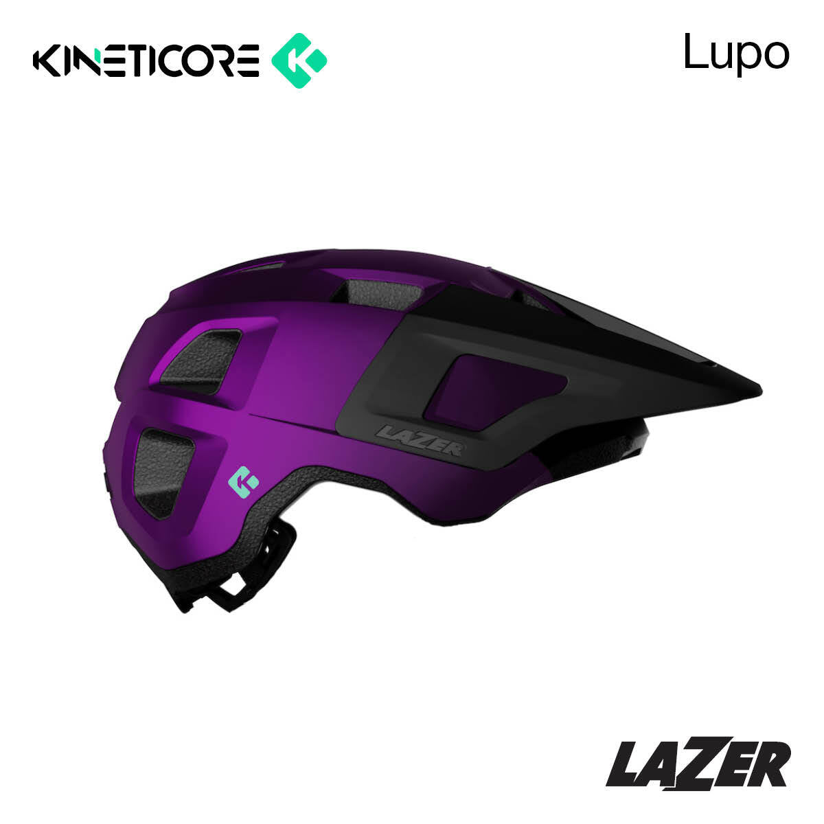 Lazer Lupo Kineticore MTB Helmet - Unisize (55-61cm) [Colour: Metallic Purple]