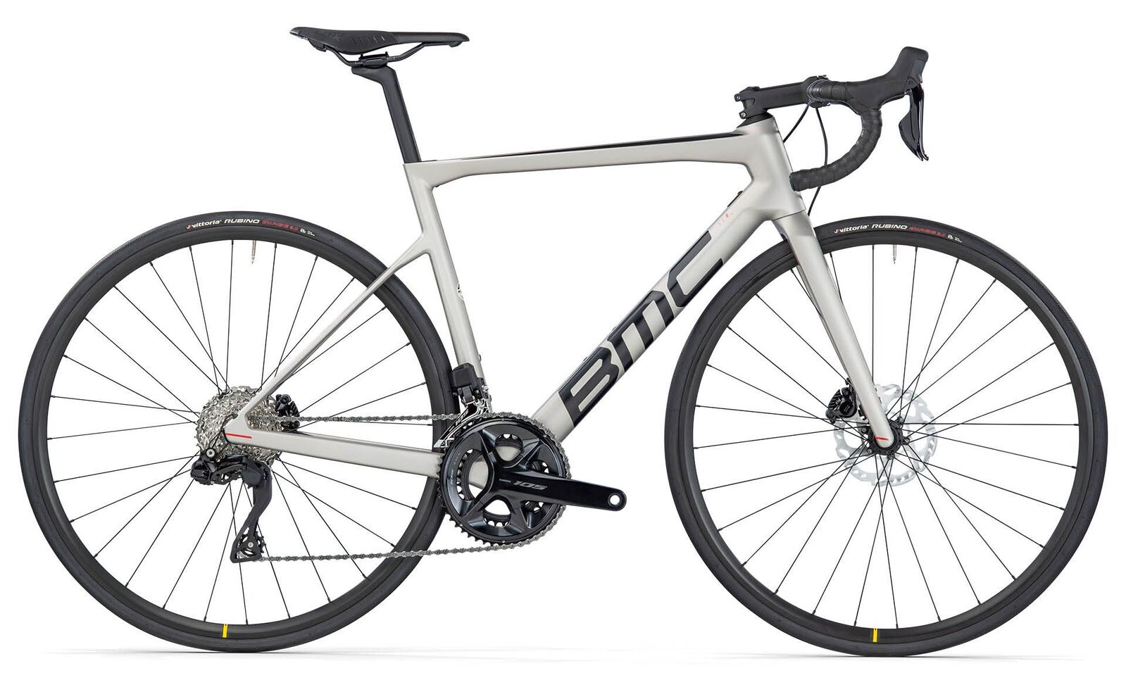 2023 BMC Teammachine SLR Five 105 Di2 Road Bike - Artic Silver / Black [Size: XL (58cm)]