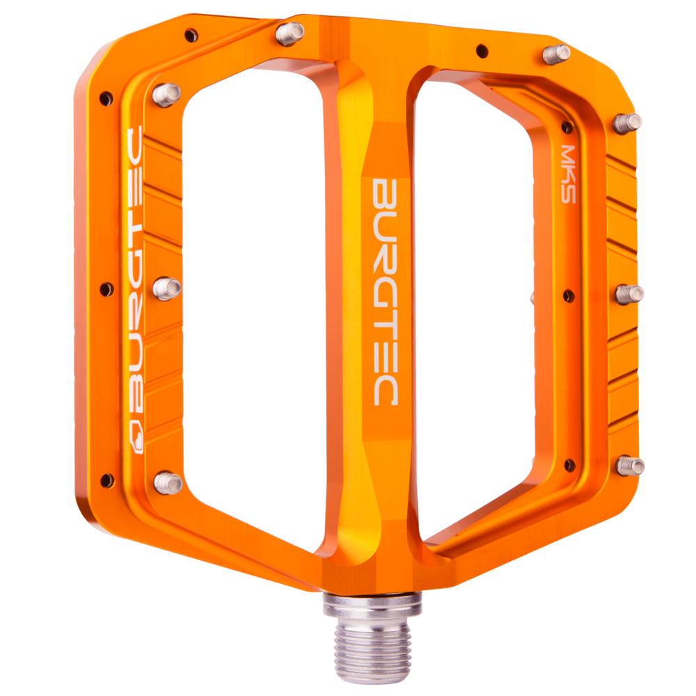 Burgtec Penthouse MK5 Steel Flat Pedals Iron Bro Orange