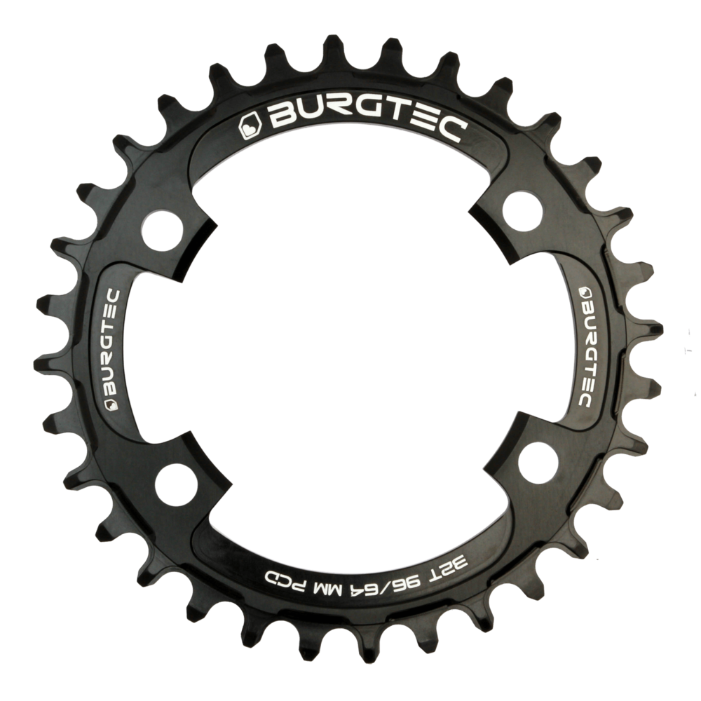 Burgtec Thick-Thin Chainring 96/64mm BCD XT/XTR 34T Black