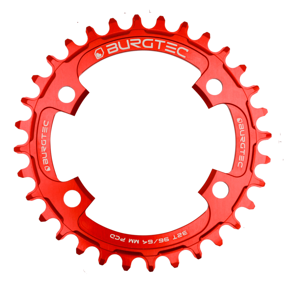 Burgtec Thick-Thin Chainring 96/64mm BCD XT/XTR 36T Race Red