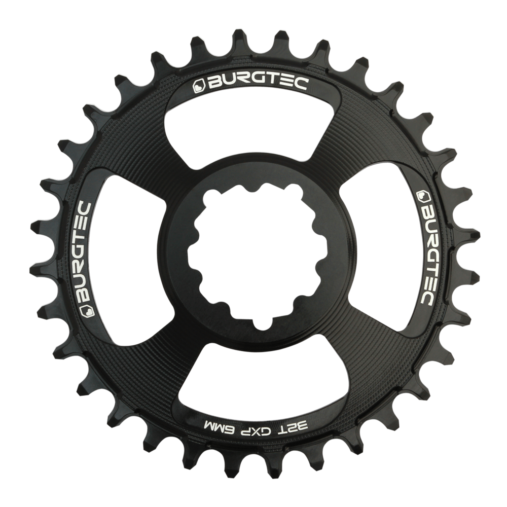 Burgtec Thick-Thin Chainring GXP 6mm Offset Direct Mount 34T Black