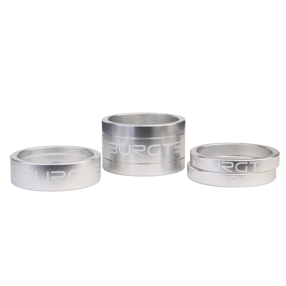 Burgtec Stem Spacer Kit (5mm x 2, 10mm, 20mm) Rhodium Silver