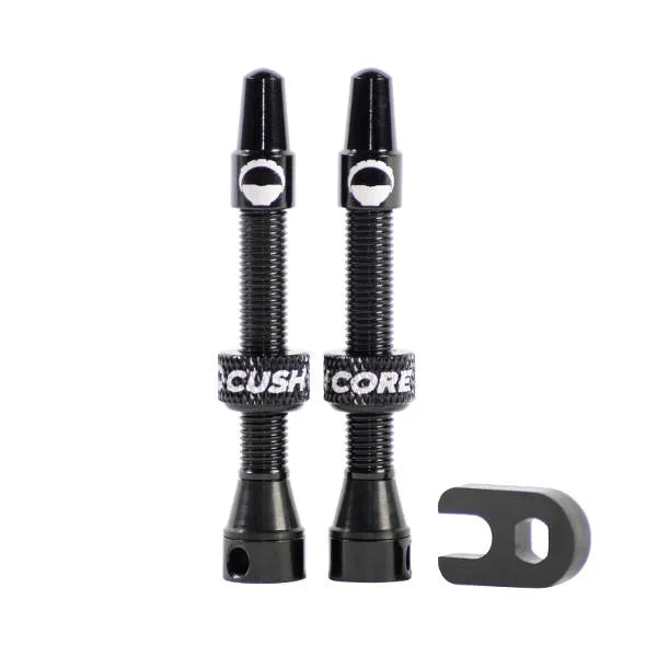 CushCore Tubeless Valves (Pair) [Colour: Black] [Size: 44mm]
