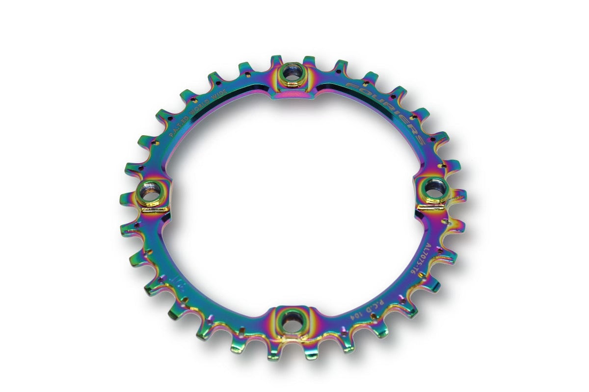 Fouriers Narrow-Wide Tooth Alloy 1X Chainring CR-DX003 [Colour: Oil Slick] [Size: 34T]