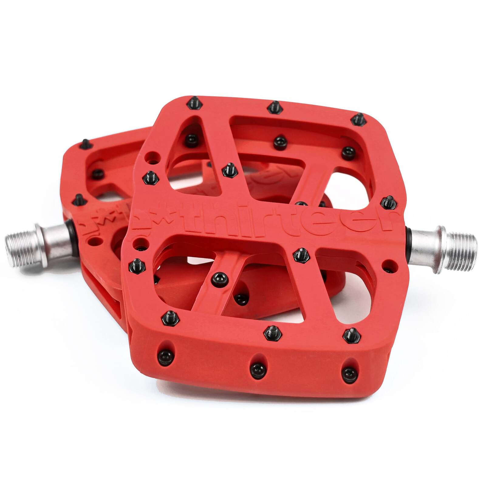 E-Thirteen Base Flat Composite MTB Pedals [Colour: Red]