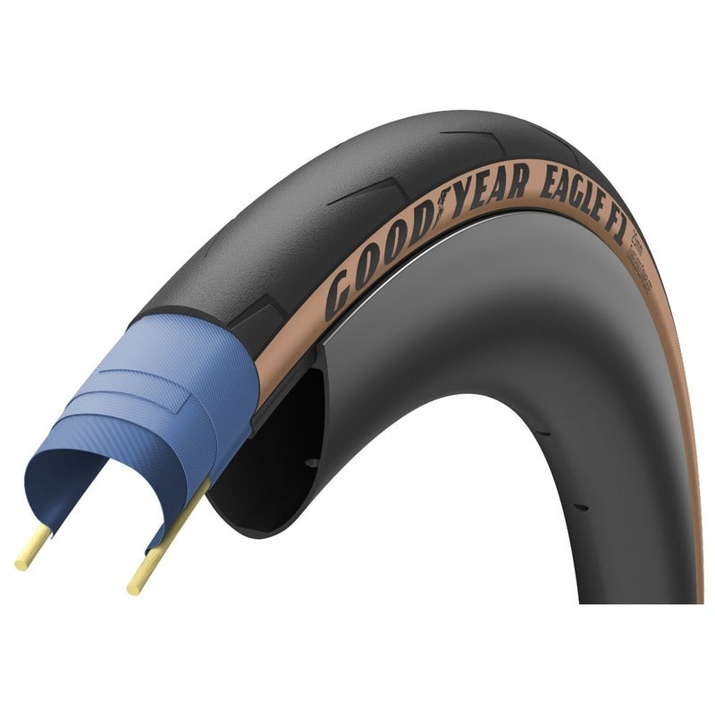 Goodyear Eagle F1 Folding Tyre Tubeless Complete [Colour: Tan] [Size: 700 x 25mm]
