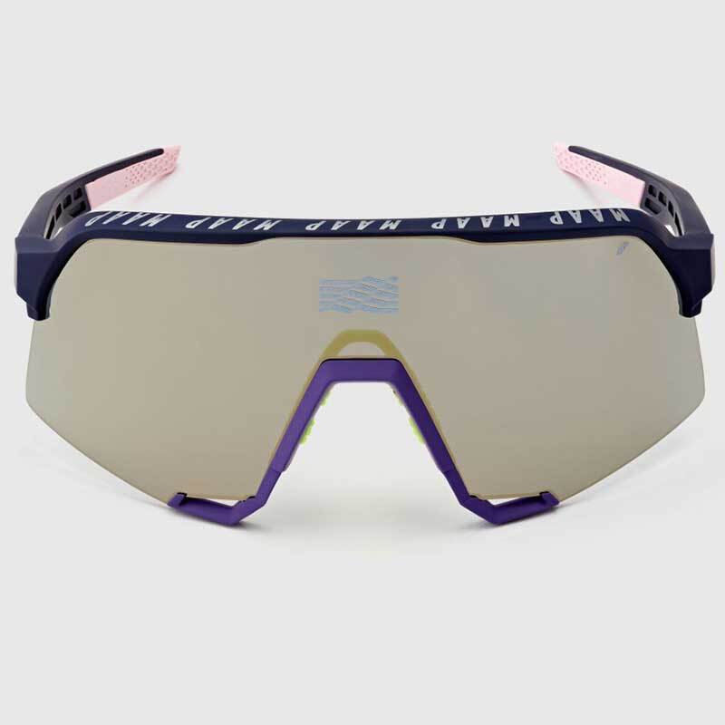 100% S3 MAAP Soft Tact Navy - Soft Gold Mirror Lens Sunglasses