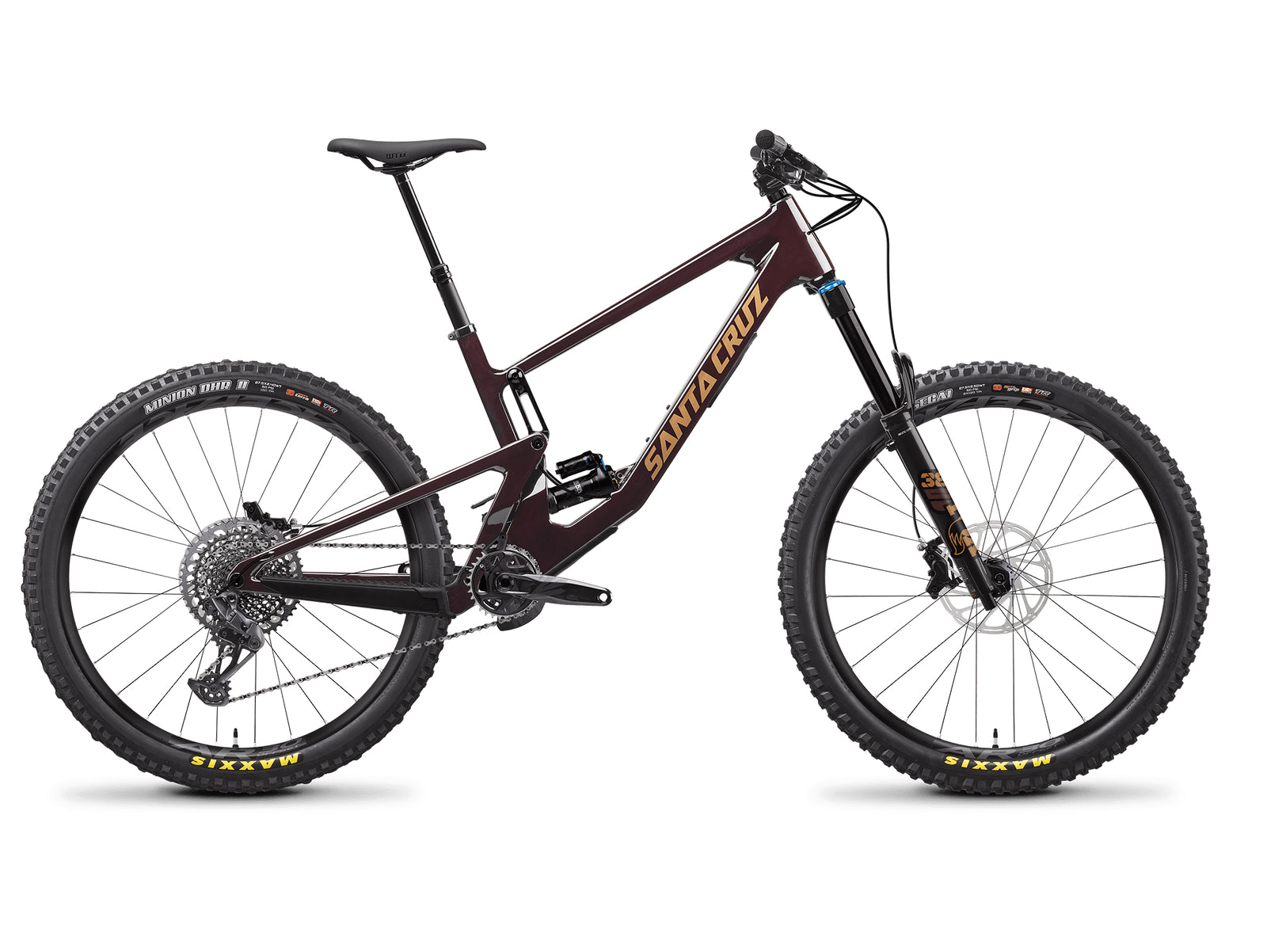 2022 Santa Cruz Nomad X01 Carbon CC Air Dual Suspension Mountain Bike [Colour: Oxblood and Tan] [Size: L]